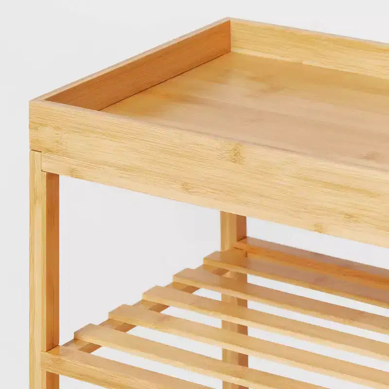 Étagère à chaussures en bambou à 4 niveaux - Brightroom™ : Organiseur de chaussures pour placard et entrée, peut contenir 12 paires, autoportante, multicolore