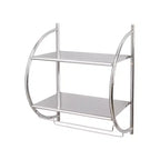 Étagère murale à 2 niveaux avec porte-serviettes argenté - Organize It All