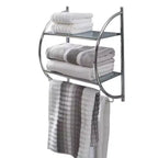 Étagère murale à 2 niveaux avec porte-serviettes argenté - Organize It All