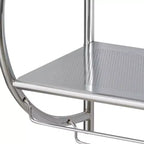 Étagère murale à 2 niveaux avec porte-serviettes argenté - Organize It All