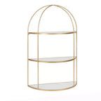 21" x 32" Freade Tiered Decorative Wall Shelf White/Gold - Kate & Laurel All Things Decor: Modern Metal Floating Shelf with Open Storage