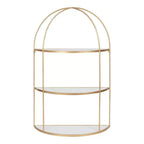 Étagère murale décorative à niveaux Freade 21" x 32" Blanc/Or - Kate & Laurel All Things Decor : Étagère flottante moderne en métal avec rangement ouvert