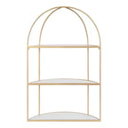 Étagère murale décorative à niveaux Freade 21" x 32" Blanc/Or - Kate & Laurel All Things Decor : Étagère flottante moderne en métal avec rangement ouvert