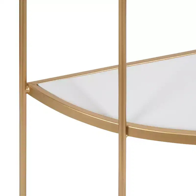 Étagère murale décorative à niveaux Freade 21" x 32" Blanc/Or - Kate & Laurel All Things Decor : Étagère flottante moderne en métal avec rangement ouvert