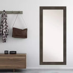 Amanti Art 30" x 66" William Miroir sur pied pleine longueur encadré Espresso : rectangle moderne, aucun assemblage requis, option de montage mural