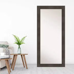 Amanti Art 30" x 66" William Miroir sur pied pleine longueur encadré Espresso : rectangle moderne, aucun assemblage requis, option de montage mural