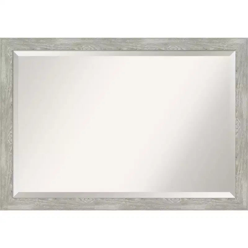 40" x 28" Dove Narrow Framed Wall Mirror Graywash - Amanti Art: Modern Beveled Glass, Polystyrene Frame