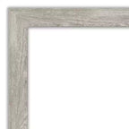 Miroir Mural Étroit Encadré Colombe 40" x 28" Gris Lavé - Amanti Art : Verre Biseauté Moderne, Cadre en Polystyrène
