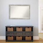 Miroir Mural Étroit Encadré Colombe 40" x 28" Gris Lavé - Amanti Art : Verre Biseauté Moderne, Cadre en Polystyrène