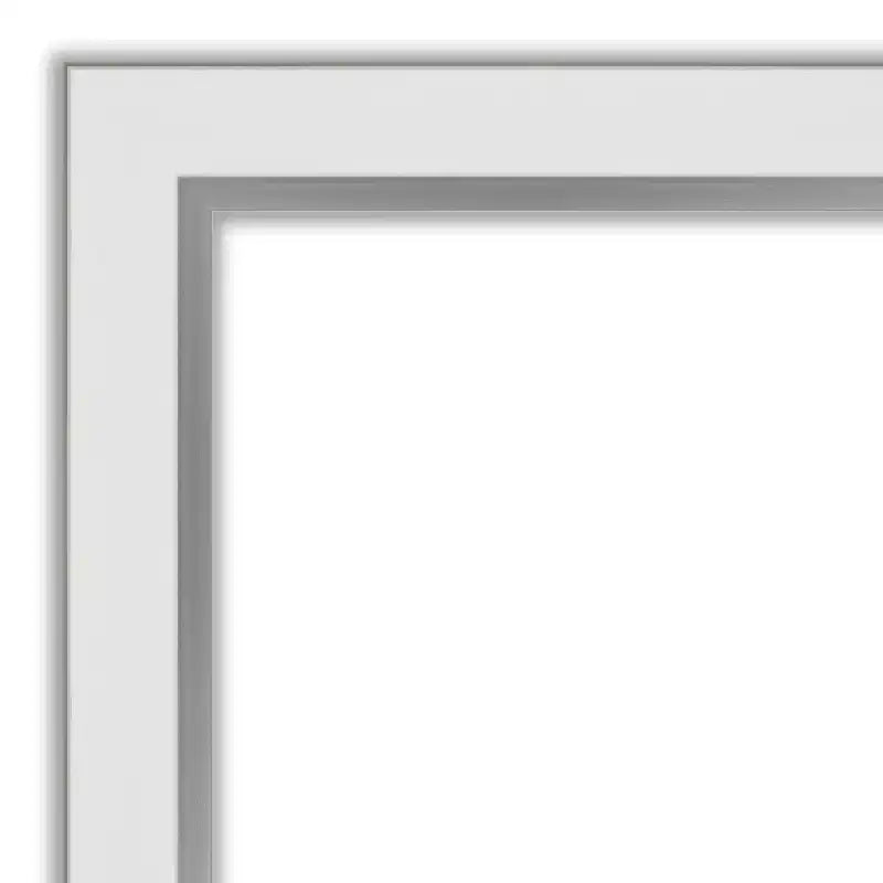 Amanti Art 19 po x 23 po Miroir mural encadré fin Eva Argent : Biseauté moderne, aucun assemblage requis
