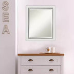 Amanti Art 19 po x 23 po Miroir mural encadré fin Eva Argent : Biseauté moderne, aucun assemblage requis