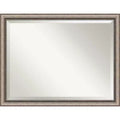 44" x 34" Lyla Ornate Framed Bathroom Vanity Wall Mirror Silver - Amanti Art: Modern Rectangular Beveled, No Assembly Required