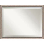 44" x 34" Lyla Ornate Framed Bathroom Vanity Wall Mirror Silver - Amanti Art: Modern Rectangular Beveled, No Assembly Required