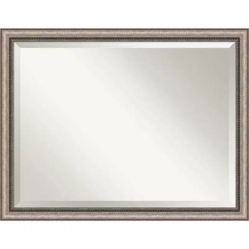 44" x 34" Lyla Ornate Framed Bathroom Vanity Wall Mirror Silver - Amanti Art: Modern Rectangular Beveled, No Assembly Required