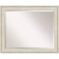33" x 27" Regal Birch Framed Wall Mirror Cream - Amanti Art: Modern Beveled, No Assembly Required