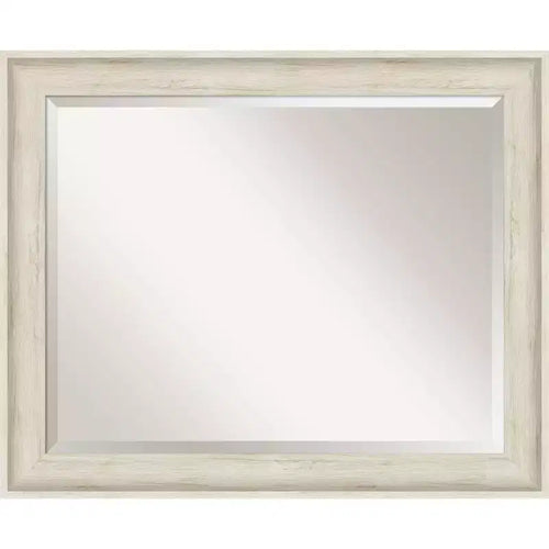 33" x 27" Regal Birch Framed Wall Mirror Cream - Amanti Art: Modern Beveled, No Assembly Required