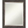 20" x 24" Bark Rustic Char Narrow Framed Wall Mirror Brown - Amanti Art: Beveled, No Assembly Required