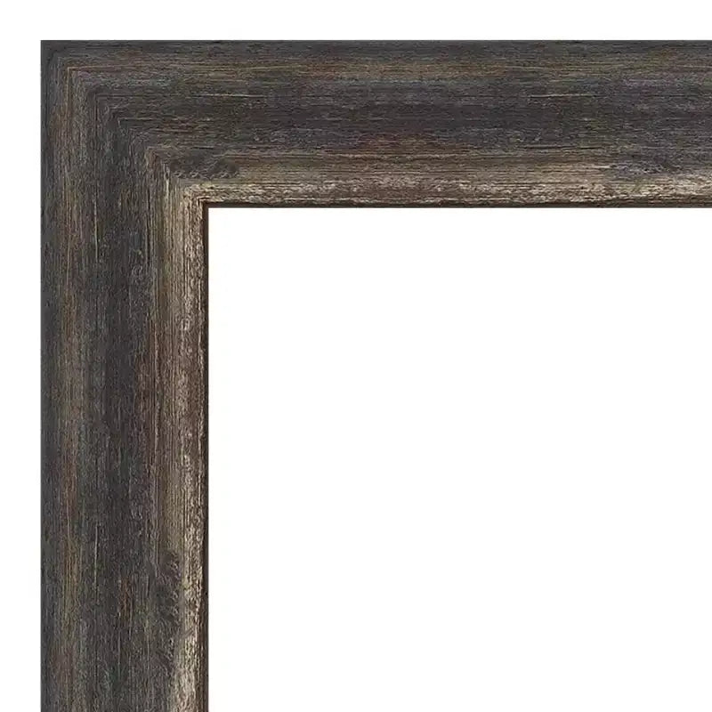 Miroir mural étroit encadré en écorce rustique 20 po x 24 po marron - Amanti Art : Biseauté, aucun assemblage requis