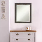 Miroir mural étroit encadré en écorce rustique 20 po x 24 po marron - Amanti Art : Biseauté, aucun assemblage requis