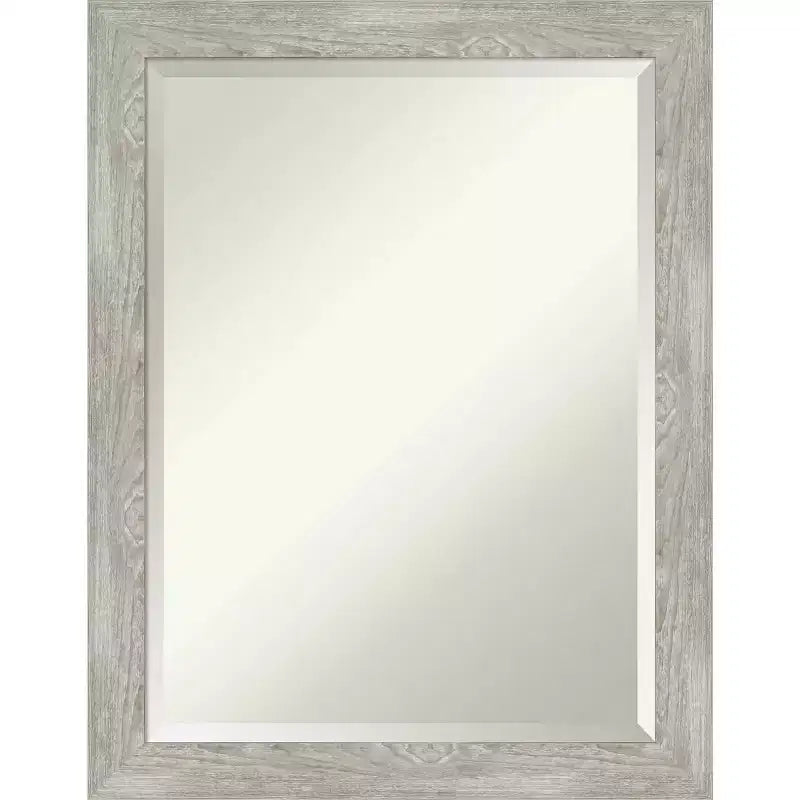 22" x 28" Dove Narrow Framed Wall Mirror Graywash - Amanti Art: Modern Beveled, No Assembly Required