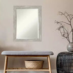 Miroir mural étroit encadré Dove 22" x 28" Gris délavé - Amanti Art : Biseauté moderne, aucun assemblage requis