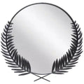 21" Empress Grecian Round Wall Mirror Black/White - Infinity Instruments: Modern Style, Metal Frame, No Assembly Required