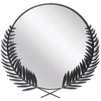 21" Empress Grecian Round Wall Mirror Black/White - Infinity Instruments: Modern Style, Metal Frame, No Assembly Required