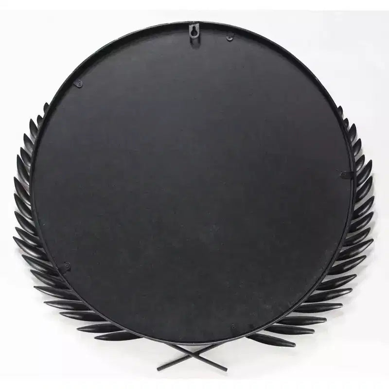 Miroir mural rond 21" Empress Grecian noir/blanc - Infinity Instruments : Style moderne, Cadre métallique, Aucun assemblage requis