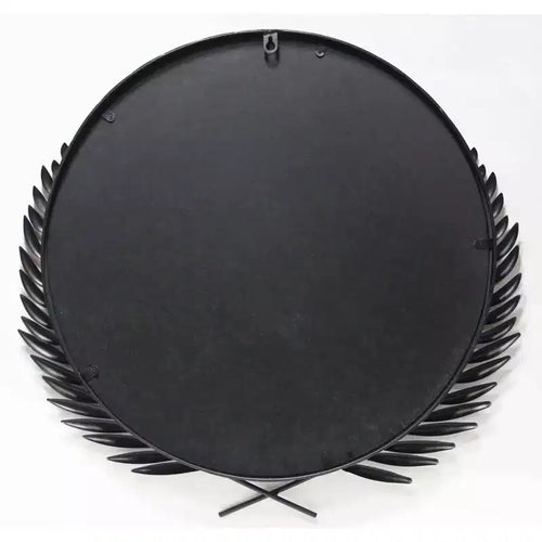Miroir mural rond 21" Empress Grecian noir/blanc - Infinity Instruments : Style moderne, Cadre métallique, Aucun assemblage requis