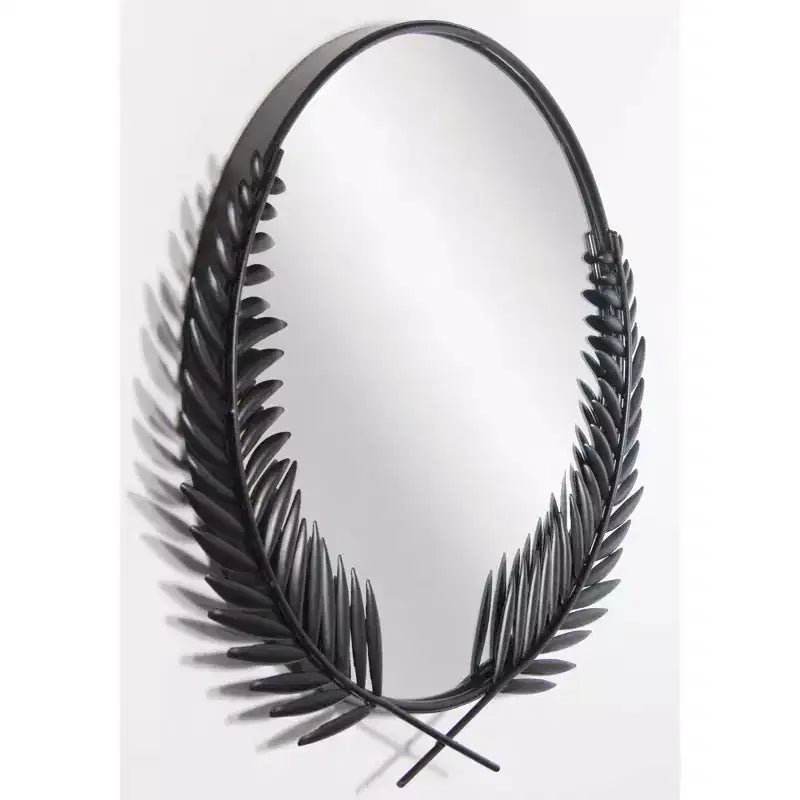 Miroir mural rond 21" Empress Grecian noir/blanc - Infinity Instruments : Style moderne, Cadre métallique, Aucun assemblage requis