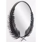 Miroir mural rond 21" Empress Grecian noir/blanc - Infinity Instruments : Style moderne, Cadre métallique, Aucun assemblage requis