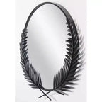 Miroir mural rond 21" Empress Grecian noir/blanc - Infinity Instruments : Style moderne, Cadre métallique, Aucun assemblage requis