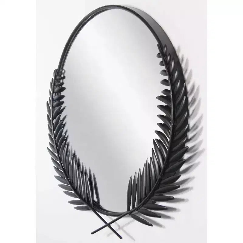 Miroir mural rond 21" Empress Grecian noir/blanc - Infinity Instruments : Style moderne, Cadre métallique, Aucun assemblage requis