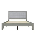 Christopher Knight Home Lincoln Rubber Wood Platform Bed with Tufted Headboard, Gray