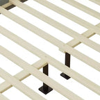 Lit plateforme Christopher Knight Home Lincoln en bois d'hévéa avec tête de lit capitonnée, gris