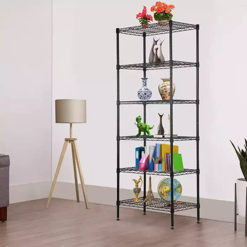 Meuble de rangement BestMassage à 6 niveaux, étagère métallique, étagère de garage, étagère autoportante réglable, utilisation multifonctionnelle pour la maison, le bureau ou le commerce