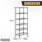 Meuble de rangement BestMassage à 6 niveaux, étagère métallique, étagère de garage, étagère autoportante réglable, utilisation multifonctionnelle pour la maison, le bureau ou le commerce