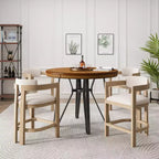 Ensemble de salle à manger Christopher Knight Home Alvin moderne, 5 pièces, en métal et bois d'hévéa, hauteur comptoir