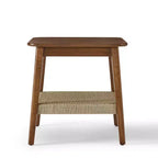 23 tables d'appoint bohème avec rangement, tables d'appoint de style Mid-Century avec étagère tressée, tables de chevet pour salon, canapé, chambre à coucher.