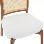Christopher Knight Home Hailey Chaise d'appoint en bois avec cannage (Lot de 2), Beige/Noyer