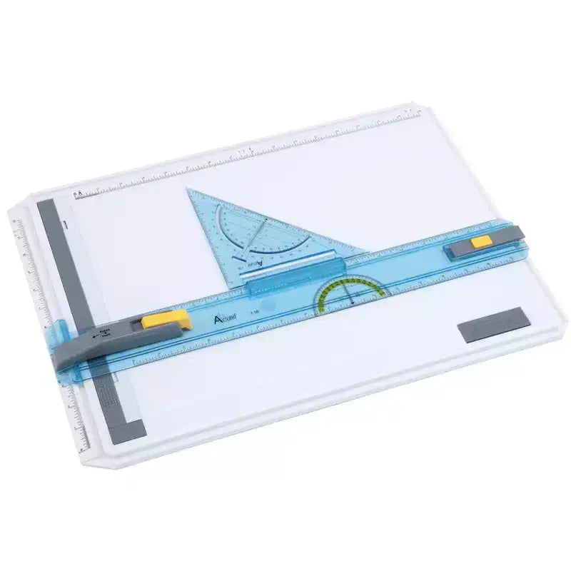 Acurit Technical Drawing Board - Portable Drafting Table with Multi-Tool Kit, Break-Resistant Plastic, Straight-Edge Lock Mechanism, Transparent
