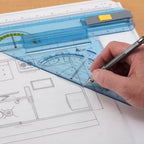 Table à dessin technique Acurit - Planche à dessin portable avec kit multi-outils, plastique incassable, mécanisme de verrouillage à bord droit, transparente
