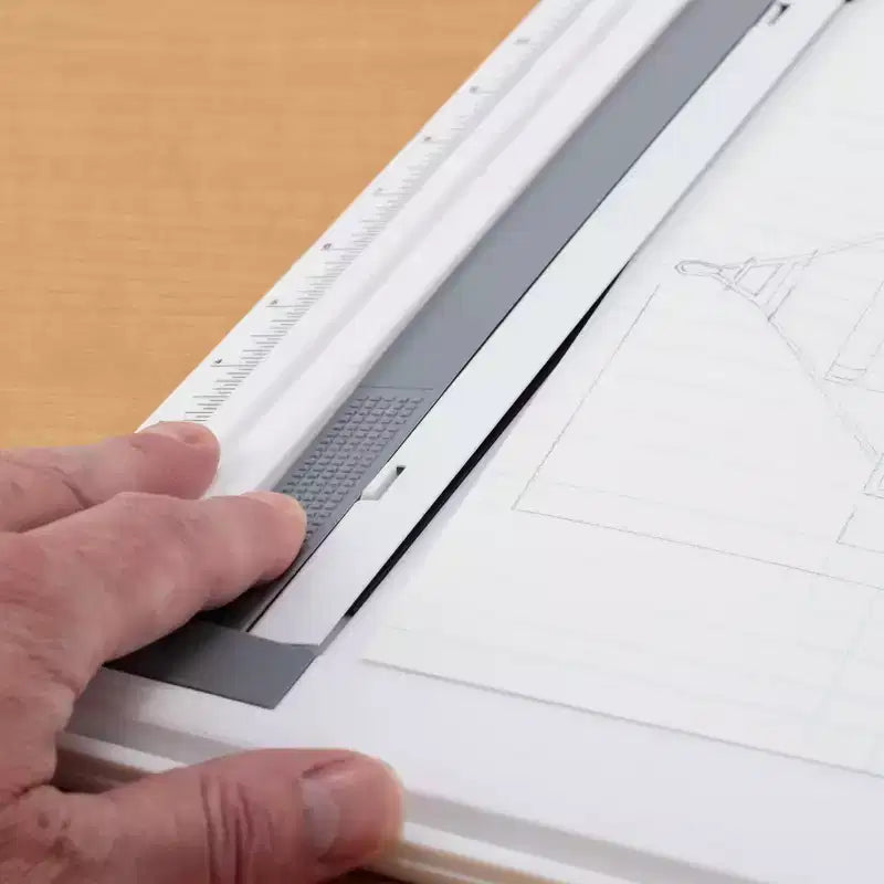 Table à dessin technique Acurit - Planche à dessin portable avec kit multi-outils, plastique incassable, mécanisme de verrouillage à bord droit, transparente