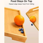 Table de lit en bambou avec pieds pliables, plateau de petit-déjeuner pour canapé, lit, manger, travailler, utilisée comme plateau de collation pour ordinateur portable par Pipishell