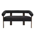 Christopher Knight Home Webb Causeuse rembourrée en bouclette de 53 po en bois d'hévéa au design moderne
