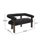 Christopher Knight Home Webb Causeuse rembourrée en bouclette de 53 po en bois d'hévéa au design moderne