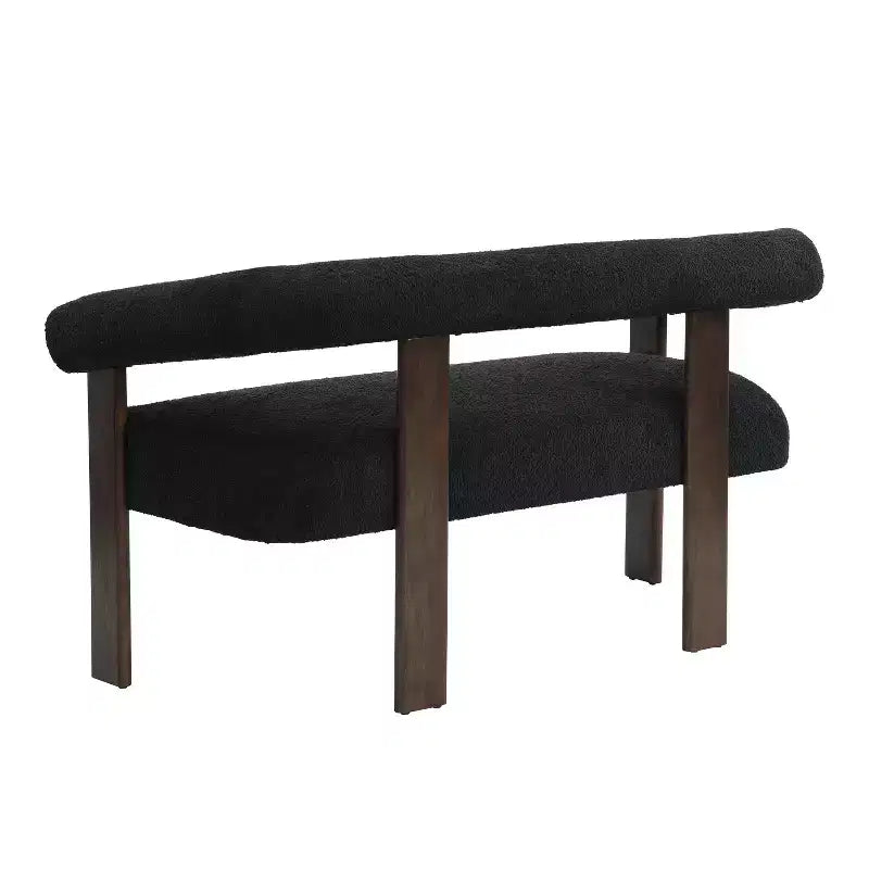 Christopher Knight Home Webb Causeuse rembourrée en bouclette de 53 po en bois d'hévéa au design moderne
