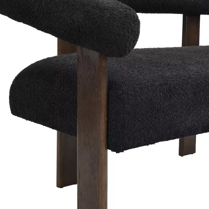 Christopher Knight Home Webb Causeuse rembourrée en bouclette de 53 po en bois d'hévéa au design moderne