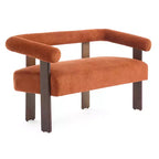 Christopher Knight Home Webb Causeuse rembourrée en bouclette de 53 po en bois d'hévéa au design moderne