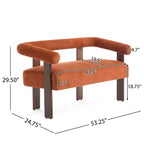 Christopher Knight Home Webb Causeuse rembourrée en bouclette de 53 po en bois d'hévéa au design moderne
